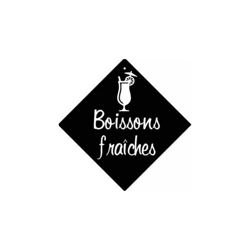 PANCARTE ventouse 160x160 mm logo Boissons fraîches