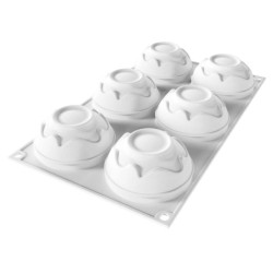 PLAQUE SILICONE 300X175 - 6 mini splash Ø 71xht36.5 mm - 110ml