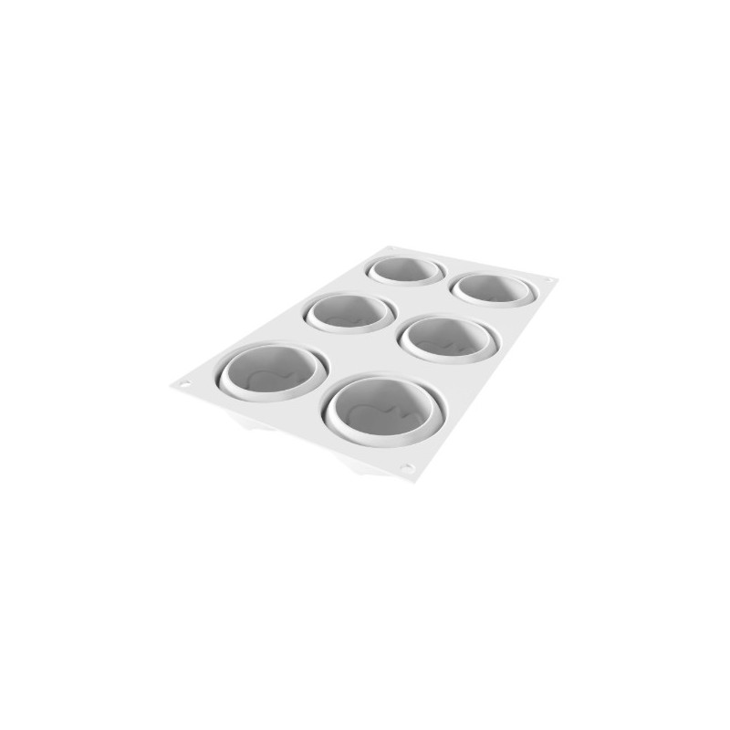 PLAQUE SILICONE 300X175 - 6 mini splash Ø 71xht36.5 mm - 110ml