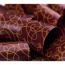 TRANSFERT CHOCOLAT ARABESQUES JAUNE DORE