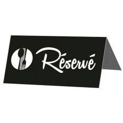 CHEVALET DE TABLE "réservé" FUNNY WHITE 80X40 mm (lot de 10)