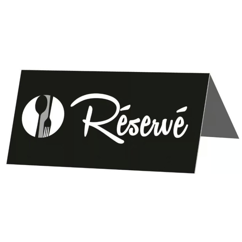 CHEVALET DE TABLE "réservé" FUNNY WHITE 80X40 mm (lot de 10)