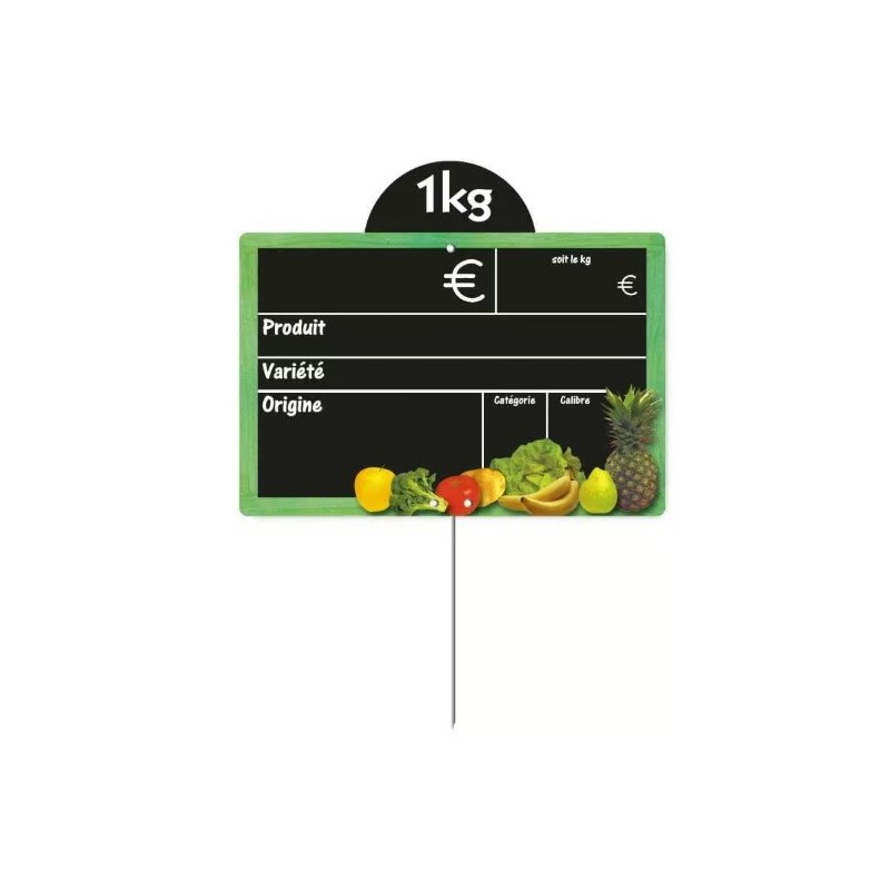 ARDOISE CUEILLETTE, VOC 150X100 mm - disque poids en ht, pique inox (