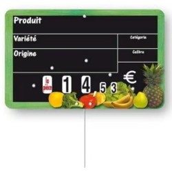 ARDOISE CUEILLETTE VOC 150X100 mm - roulettes prix+poids, pique inox 