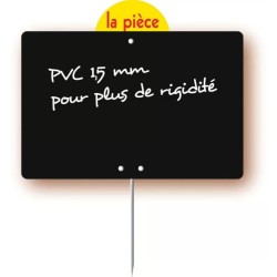 ETIQUETTE NOIRE NEUTRE 1,5 mm 200x150 mm - disque poids en haut, piqu