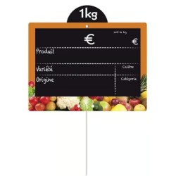 ETIQUETTE VITAMINE ORANGE VOC 150X110 mm - disque en haut, pique inox
