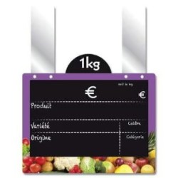 ETIQUETTE VITAMINE VIOLET VOC 150x110 mm - disque en haut, Gdes patte