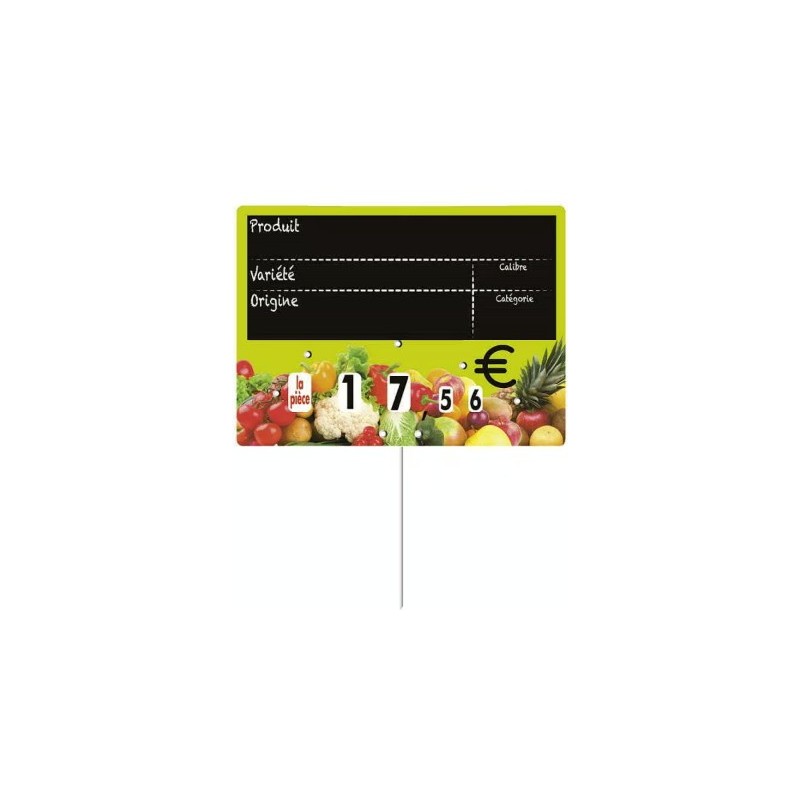 ETIQUETTE VITAMINE VERT ANIS VOC 150x100 mm - à roulettes, pique inox