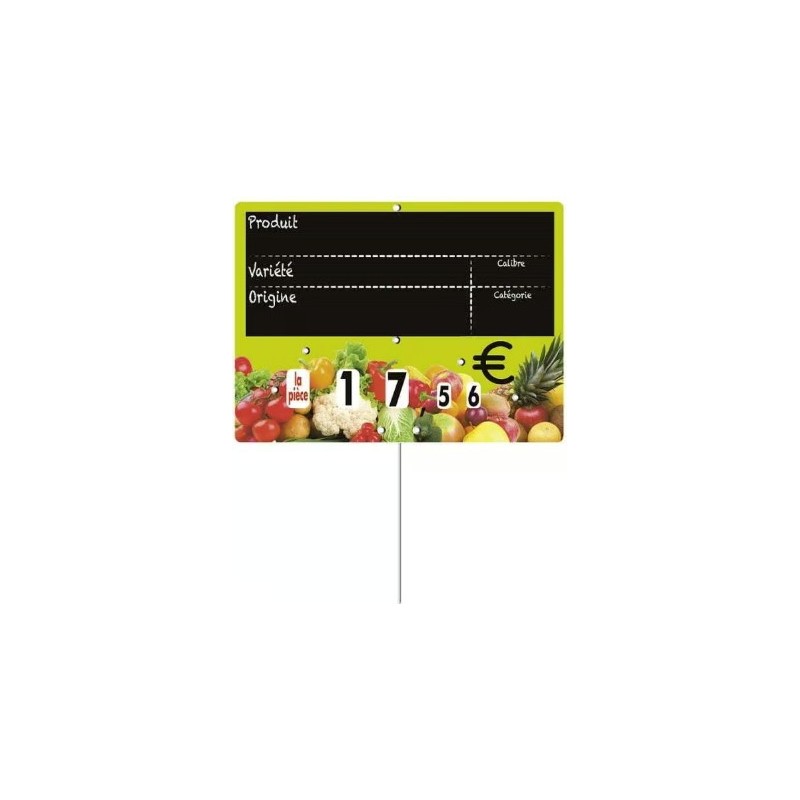 ETIQUETTE VITAMINE VERT ANIS VOC 200x150 mm - à roulettes, pique inox