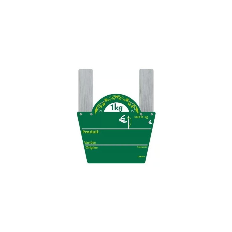 ETIQUETTE PANIER SAVEURS VERT VOCC 160x140 mm - disque Ht blanc, Gdes