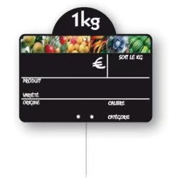 ETIQUETTE FRAÎCHEUR VOC 150x100 mm - disque poids en haut, pique inox
