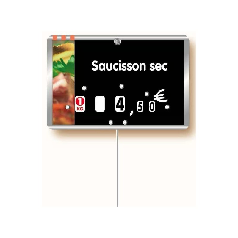 ETIQUETTE MÉTALLIC CHARC.TRAIT. À TEXTE 105x70 mm - à roulettes, piqu