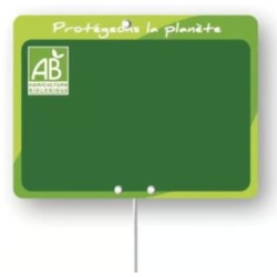 ETIQUETTE BIO NEUTRE 200x150 mm - sans roulettes, pique inox (lot de 