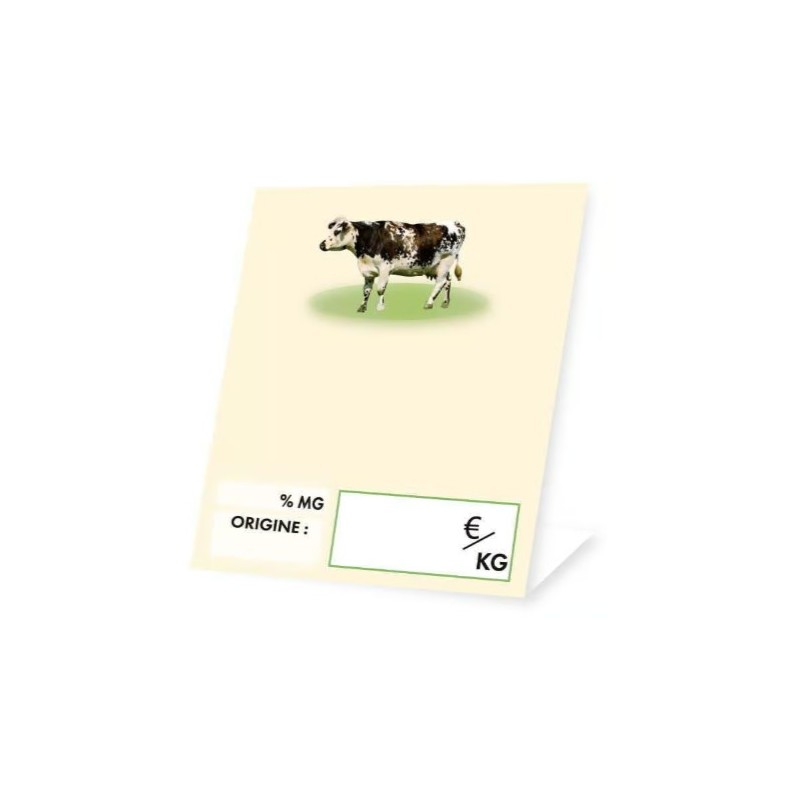 CHEVALET FROMAGE VACHE NEUTRE 60x100 mm (lot de 10)