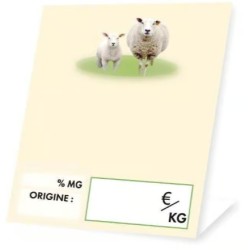 CHEVALET FROMAGE BREBIS NEUTRE 60x100 mm (lot de 10)