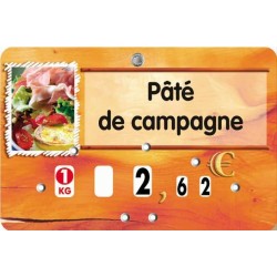 ETIQUETTE PAPRIKA CHARCUT. TRAITÉ 90x60 mm - à texte, à roulettes, pi