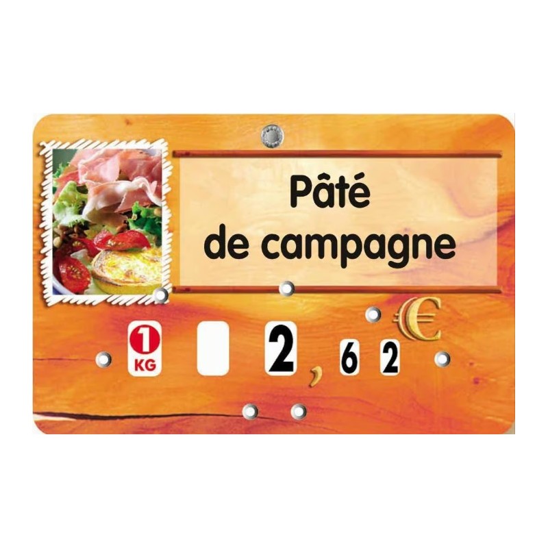 ETIQUETTE PAPRIKA CHARCUT. TRAITÉ 90x60 mm - à texte, à roulettes, pi