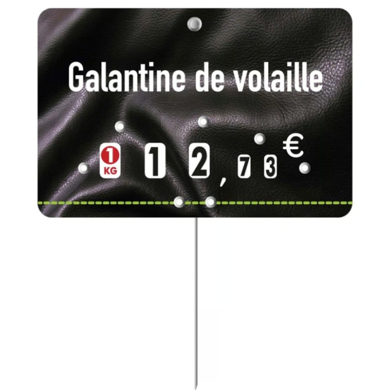 ETIQUETTE PRESTO NEUTRE 105x70 mm - à texte, à roulettes, pique inox