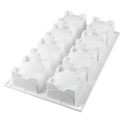 PLAQUE SILICONE 300X175 - 8 carrés sphères 60x60xht39 mm - 110ml