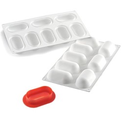 PLAQUE SILICONE 300X175 - 8 ovales bombés 82x43xht32 mm - 81ml