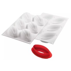 PLAQUE SILICONE 300X175 - 6 cabosses cacao 102x54xht42 mm - 115ml