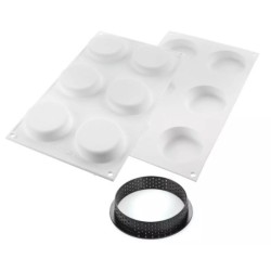 KIT PLAQUE SILICONE - 6 tartelettes klassik Ø 67xht15 mm - 52ml