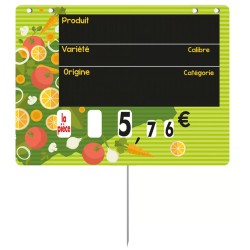 ETIQUETTE FARANDOLE 150x100 mm - VOCC, à roulettes, pique inox (lot d