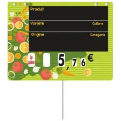 ETIQUETTE FARANDOLE 200x150 mm - VOCC, à roulettes, pique inox (lot d