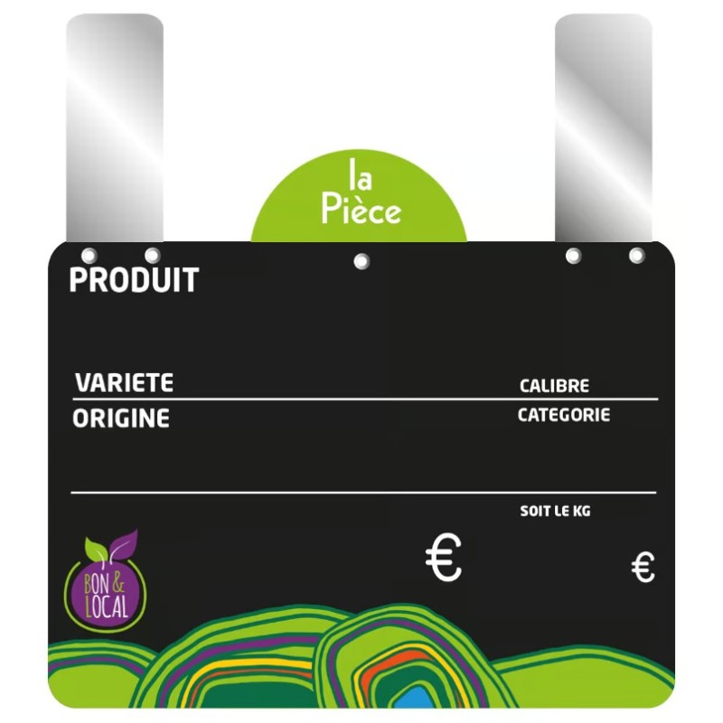 ETIQUETTE BON ET LOCAL 150x100 mm - VOCC, disque poids, grandes patte