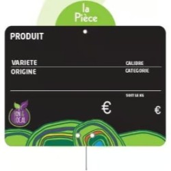 ETIQUETTE BON ET LOCAL 200x150 mm - VOCC, disque poids, pique inox (l