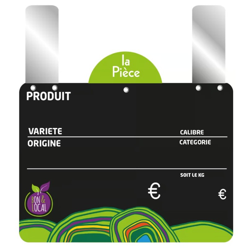 ETIQUETTE BON ET LOCAL 200x150 mm - VOCC, disque poids, grandes patte