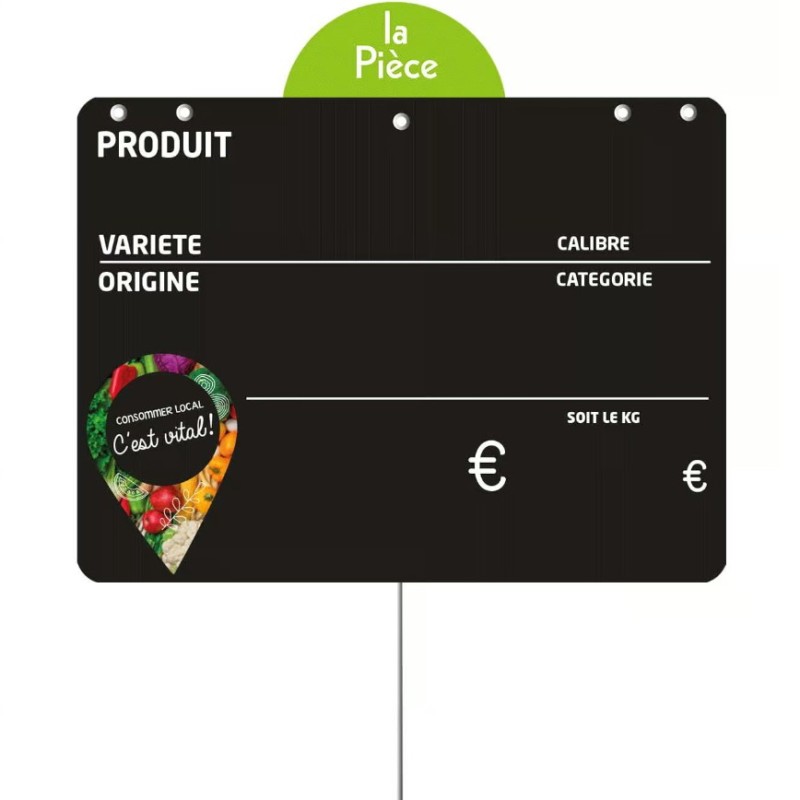 ETIQUETTE CONSOMMER…VITAL 150x100 mm - VOCC, disque poids, pique inox