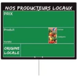 ETIQUETTE PRODUCTEURS LOCAUX 150x110 mm - VOCC, pique inox (lot de 10