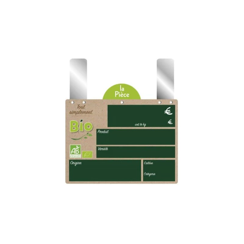 ETIQUETTE SIMPLT BIO 200x150 mm - VOCC, disque poids, grandes pattes 