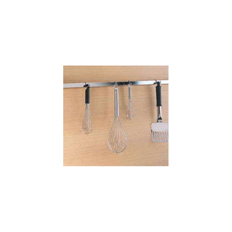 BARRE PORTE USTENSILE INOX LG 600 avec 6 crochets
