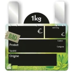ETIQUETTE BIO FRAIS VOC 150x110 mm – Disque poids en haut, grandes pa