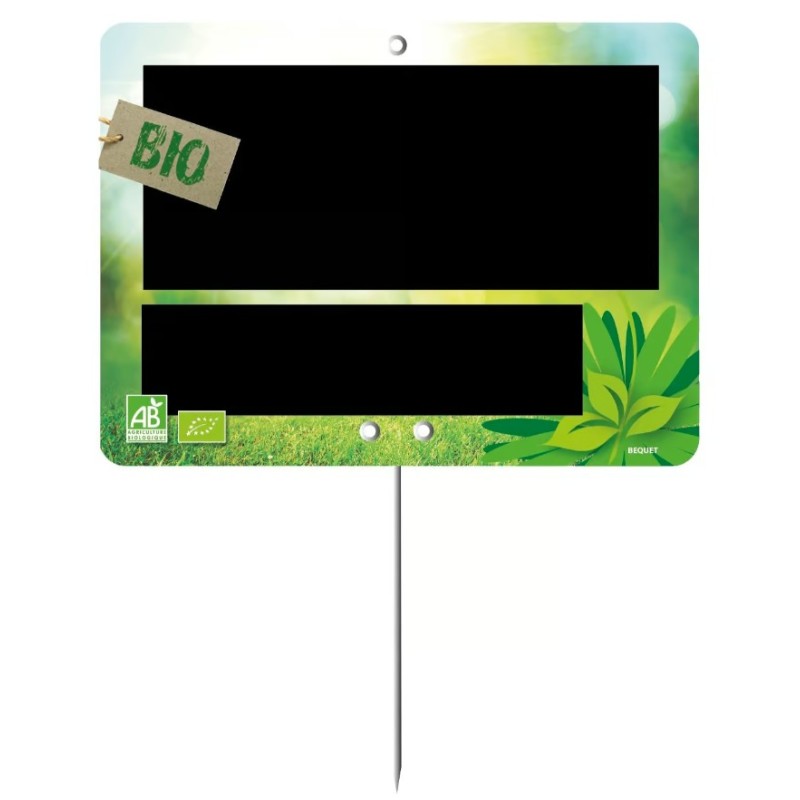 ETIQUETTE BIO FRAIS 150x110 mm – neutre, pique inox (lot de 10)