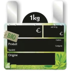ETIQUETTE BIO FRAIS VOC 200x150 mm – Disque poids en haut, grandes pa