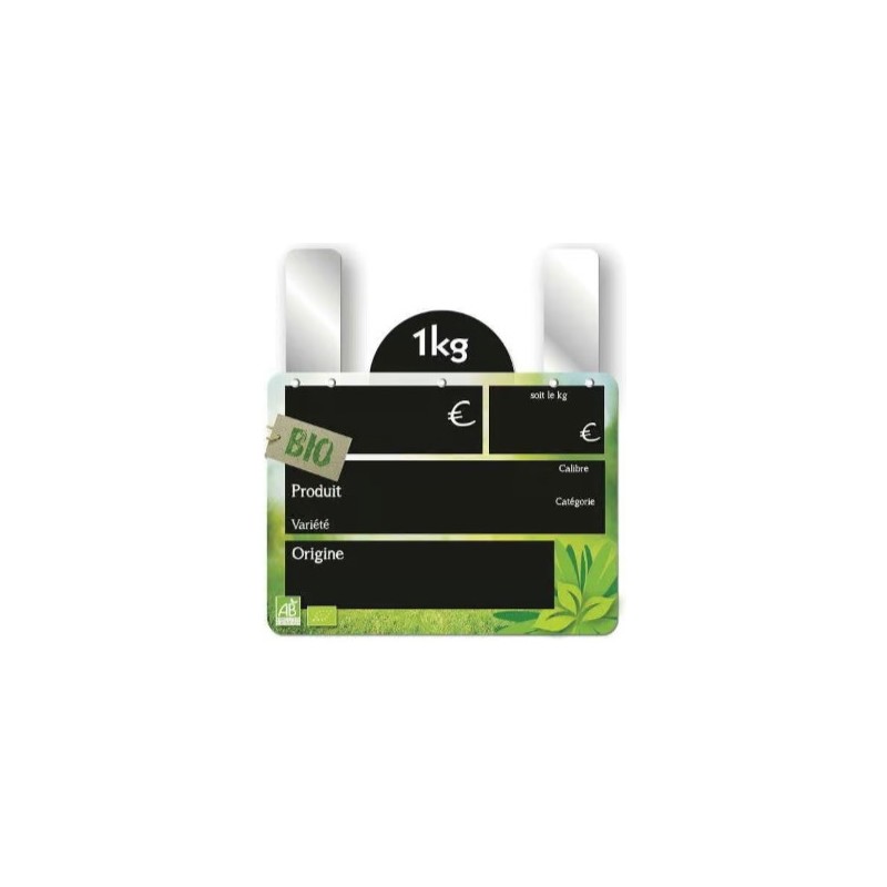 ETIQUETTE BIO FRAIS VOC 200x150 mm – Disque poids en haut, grandes pa