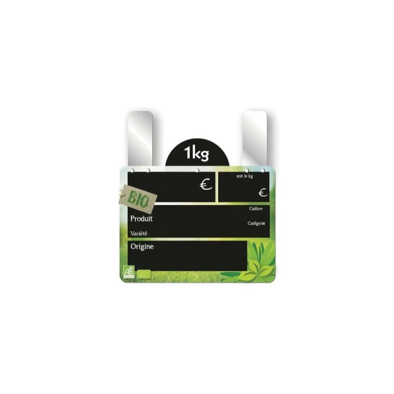 ETIQUETTE BIO FRAIS 200x150 mm – neutre, grandes pattes (lot de 10)