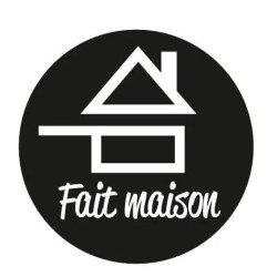 POCHETTE 120 STICKERS ADHESIF "FAIT MAISON" - Ø 29 mm