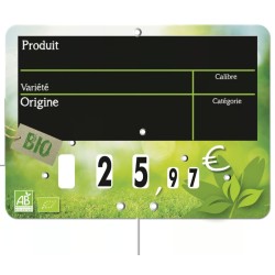 ETIQUETTE BIO FRAIS F&L VOC 200x150 mm – à roulettes, pique inox (lot