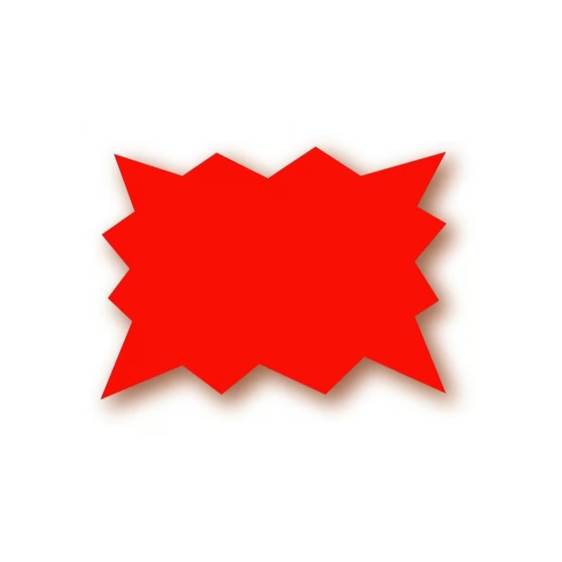 ECLATÉ 100x80 mm fluo rouge (lot de 50)