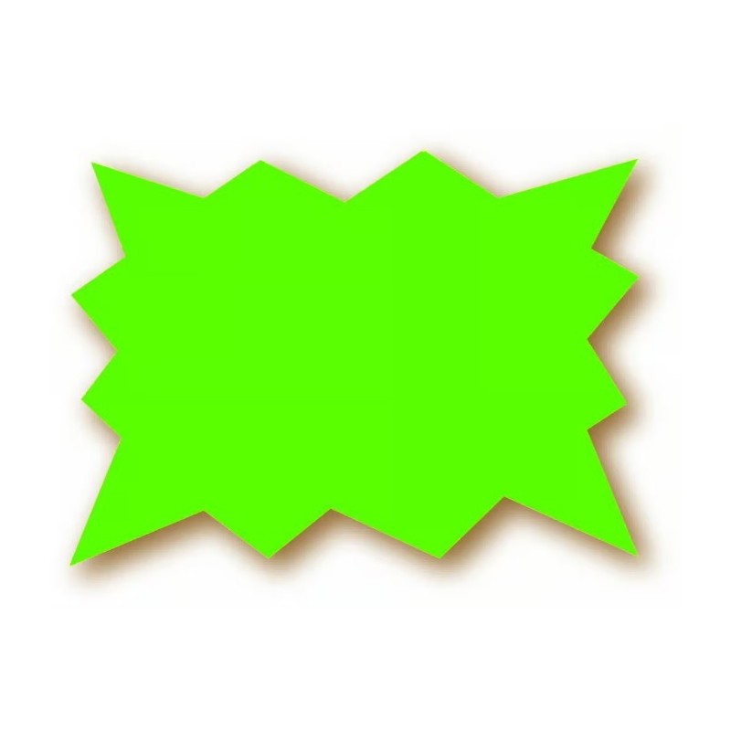 ECLATÉ 100x80 mm fluo vert (lot de 50)