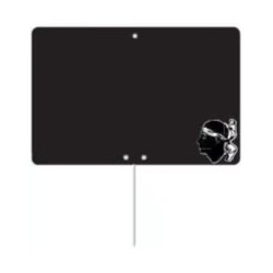 ETIQUETTE NOIRE CORSE 120x80 mm – sans roulettes, pique inox (lot de 