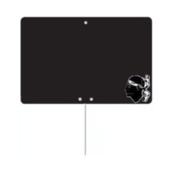 ETIQUETTE NOIRE CORSE 80x60 mm – sans roulettes, pique inox (lot de 1