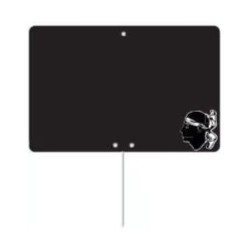 ETIQUETTE NOIRE CORSE 150x100 mm – sans roulettes, pique inox (lot de