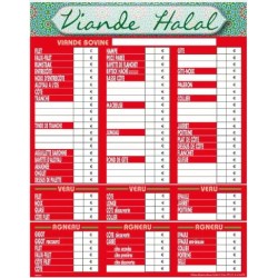 TARIF HALAL DÉLICE BOUCHERIE 700x770 mm – avec fil nylon