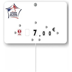 ETIQUETTE VEAU DE FRANCE 120x80 mm – neutre, roulettes, pique inox (l