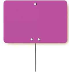 ÉTIQUETTE 80x60 mm fluo rose, sans roulettes, pique inox (lot de 10)